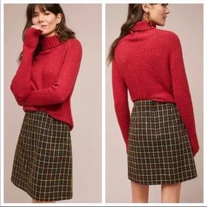 Anthropologie Hutch Windowpane Skirt